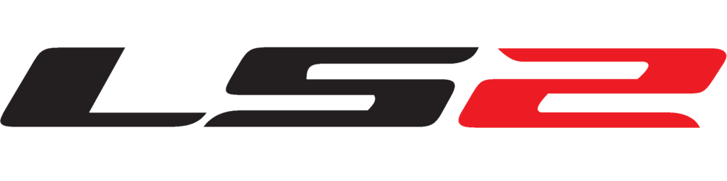 Logo der Marke LS2 in schwarz und rot.